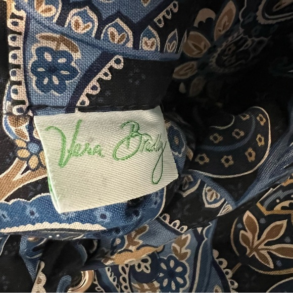 Vintage VERA BRADLEY Windsor 2006 Sherry 2 Handle Mini Y2K Bag Navy Blue Plaid - Picture 9 of 10